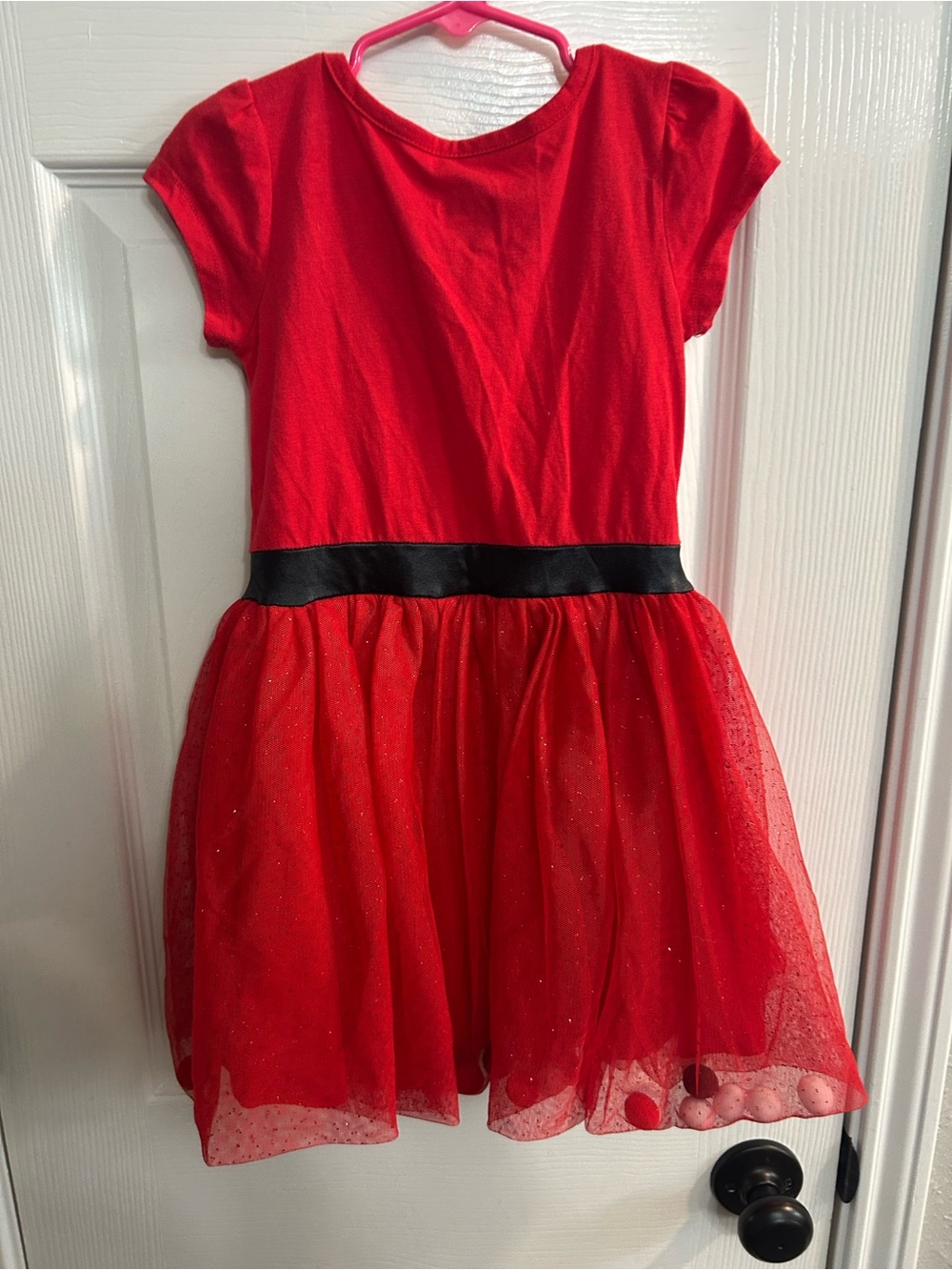 Disney Junior Minnie Mouse Toddler Dress 5T Tulle Pom Poms Costume Toddler - Picture 8 of 8